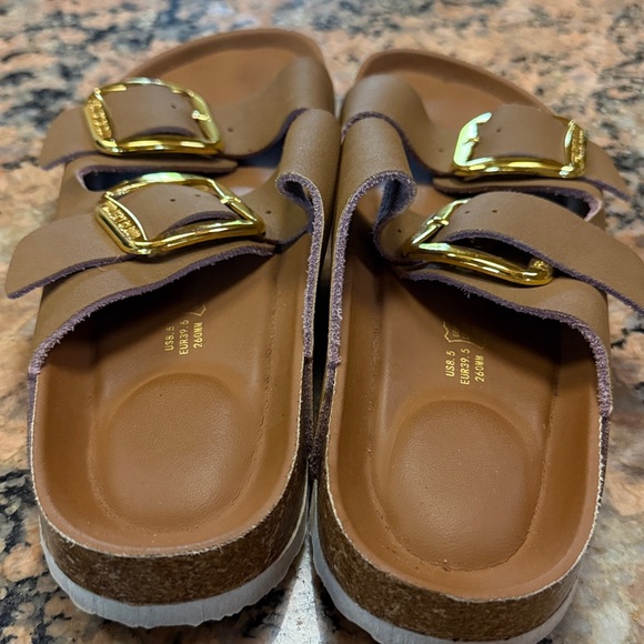 Project Cloud Brown Genuine Leather Sandals Beach Essentials Memory Foam 8.5 - Picture 9 of 11